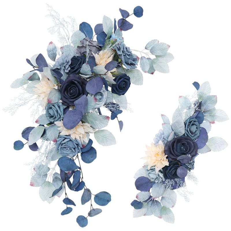 2pcs Artificial Wedding Arch Flowers Greenery Arbor Floral Arrangement Party Reception Backdrop Decor Multiple Style Ceremony
