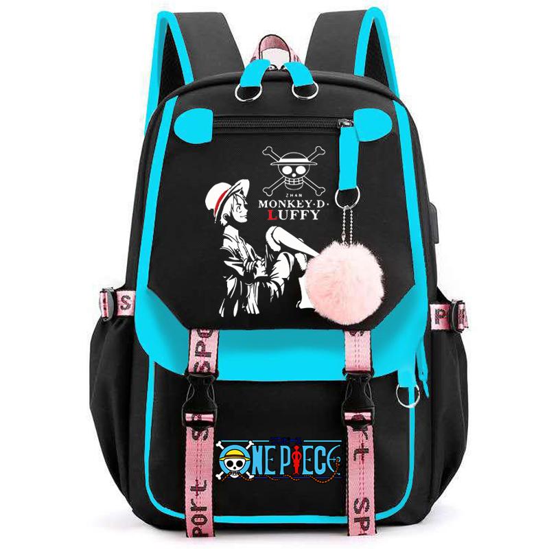 Anime One Piece High Quality Female Backpack Waterproof Knapsack with Ligh Tweight Book Bag for Kid Gifts Men Women Travel Bag Leisure Bag Rucksack