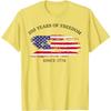 250 Years of Freedom Since 1776 American Flag Graphic Tee Casual Short Sleeve T-Shirt