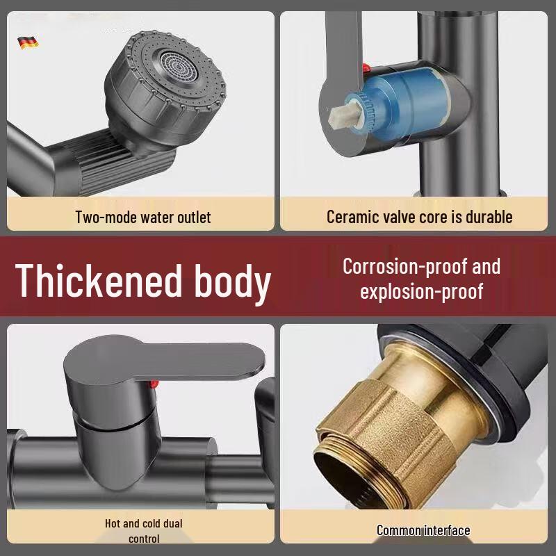 OPLSED Stainless Steel Robotic Arm Bathroom Faucet