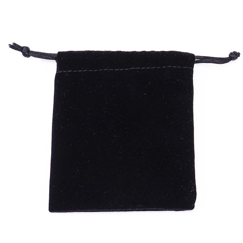 Black Velvet Drawstring Jewelry Pouch