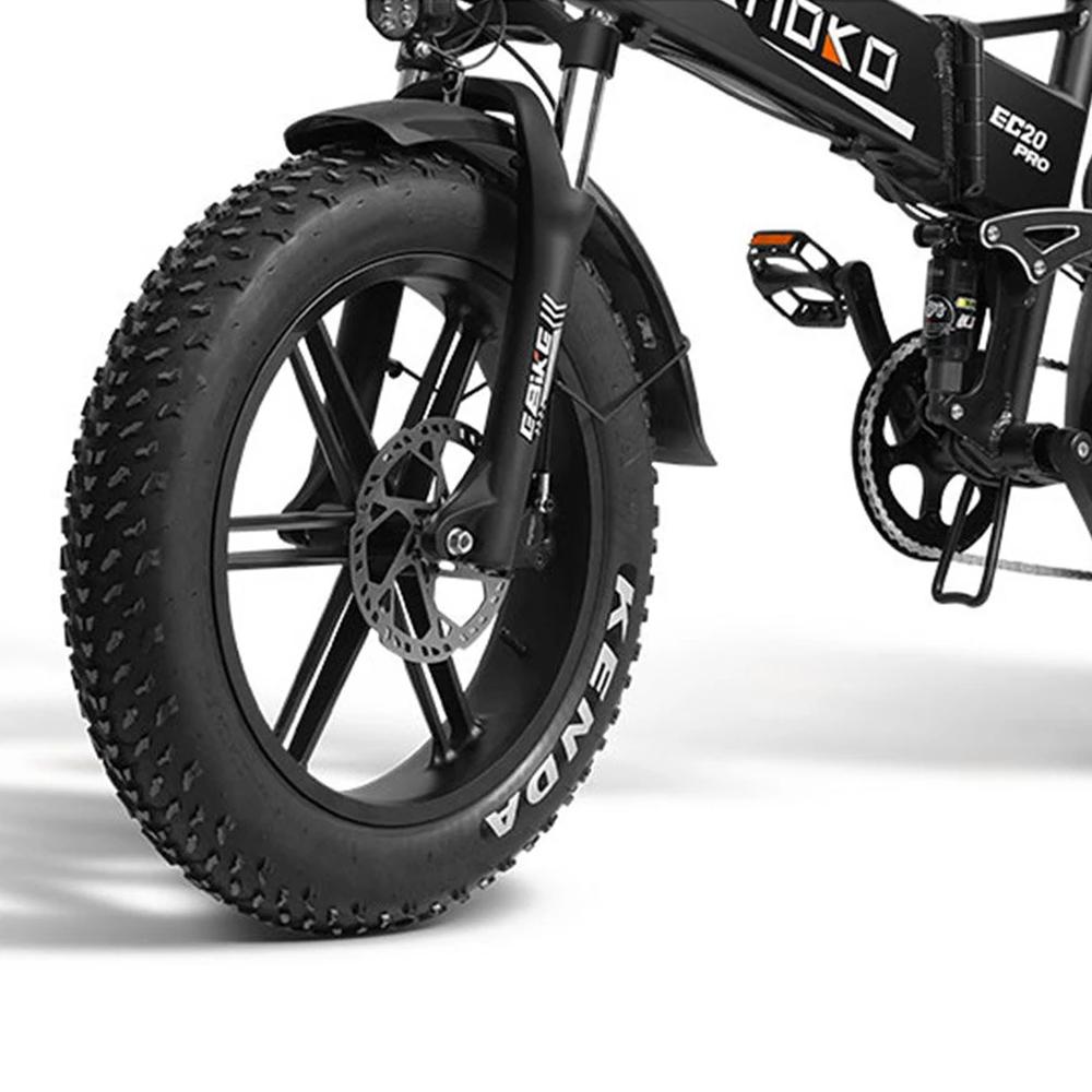 Bicicletă electrică urbană Emoko EC20 Pro 1000W cu anvelope late de 20", 48V18Ah, până la 50km/h, suspensie completă, portbagaj spate ideală pentru navetă și off-road