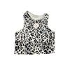 X Stella McCartney TruePur Crop Leopard Print Comfortable Fashion Full Coverage Sports Bra Women Underwear Black FU0762