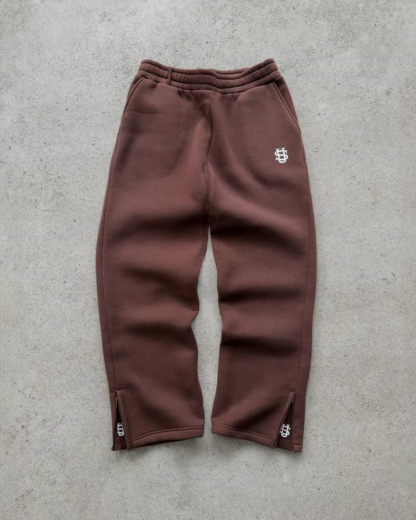 Unisex Hip Hopové tepláky se zipem a výšivkou – Americké velikosti