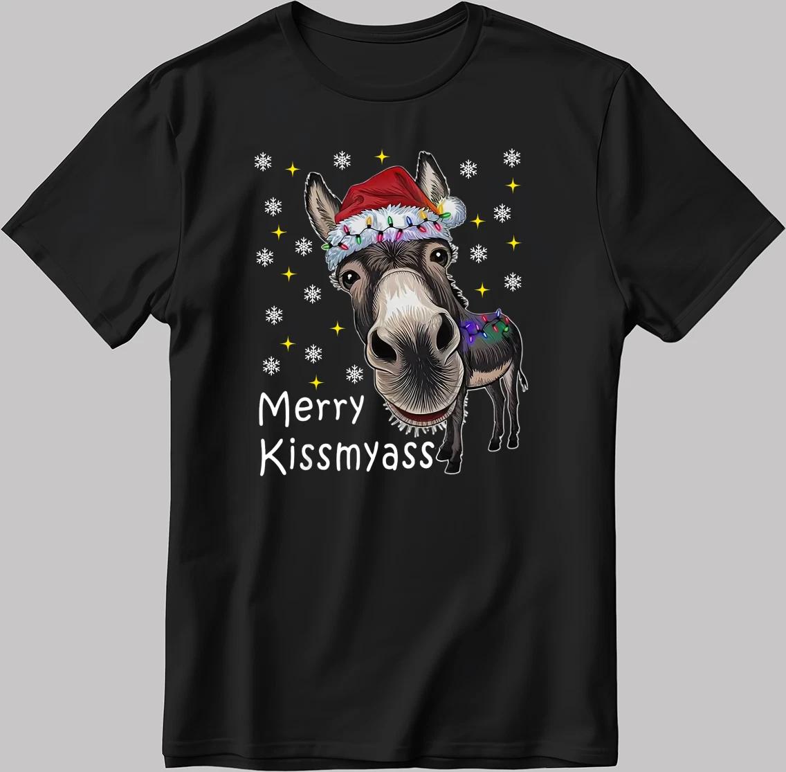 Merry Kissmyass Funny Donkey Men s / Women s T Shirt KA89-B S