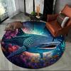 Underwater World Dolphin Cartoon Round Carpet Living Room Bedroom Anti-Slip Mat Home Decoration Bathroom Absorbent Floor Mat
