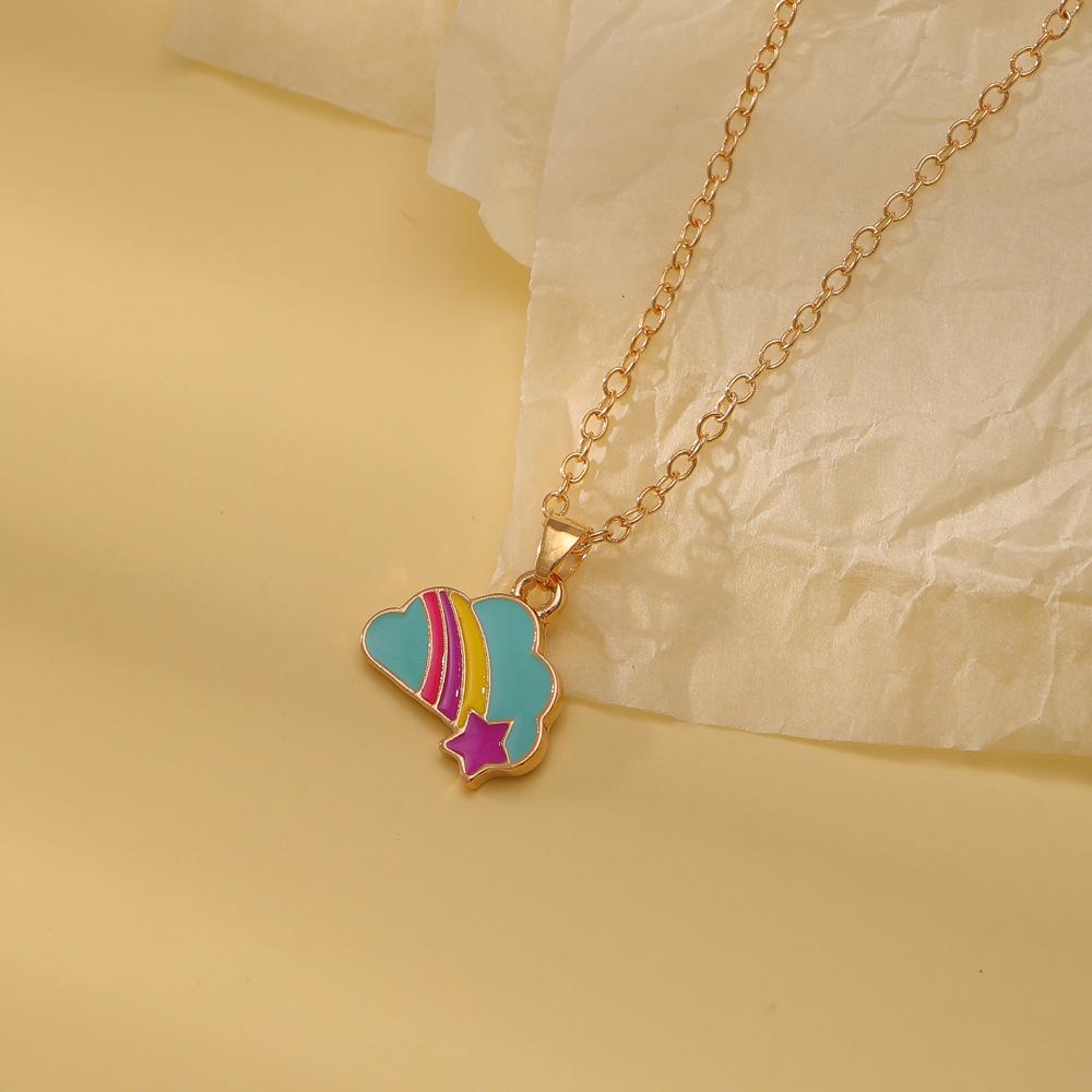 Rainbow Dinosaur Unicorn Friendship Necklace for Children – Creative Pendant Gift