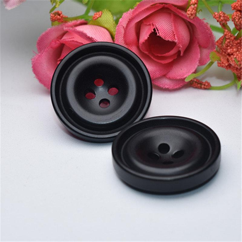 

10 шт. черные круглые пуговицы для мужских и женских костюмов высокого класса, пуговицы для пальто, пуговицы для одежды, куртки, шерстяные пуговицы 48L = 30.0MM * Black No. 1