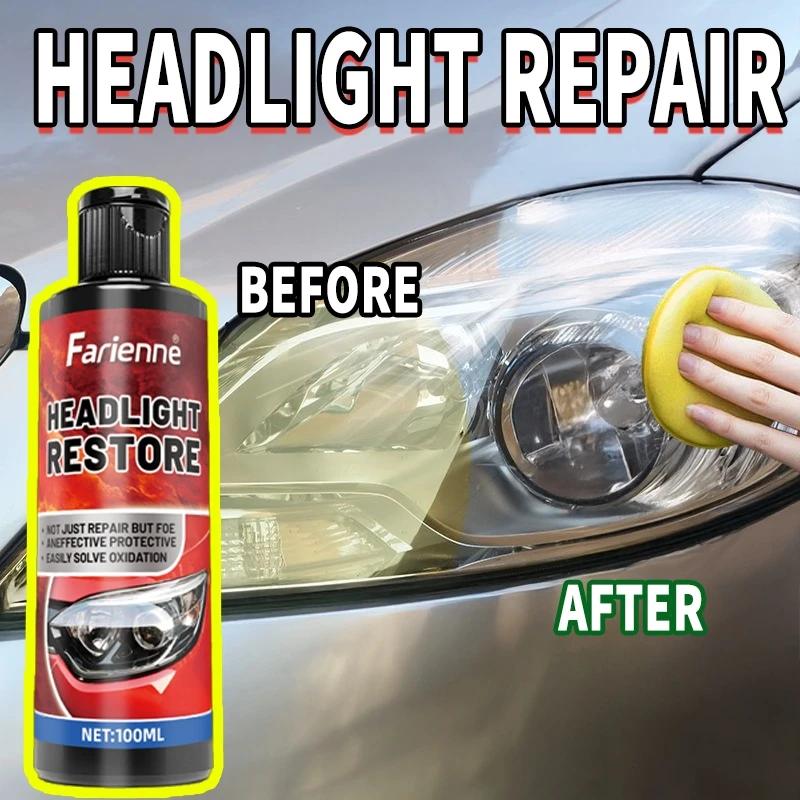 Car headlight repair kit, universal type for removing oxidation, yellowing, scratches, and polishing to increase transparency.