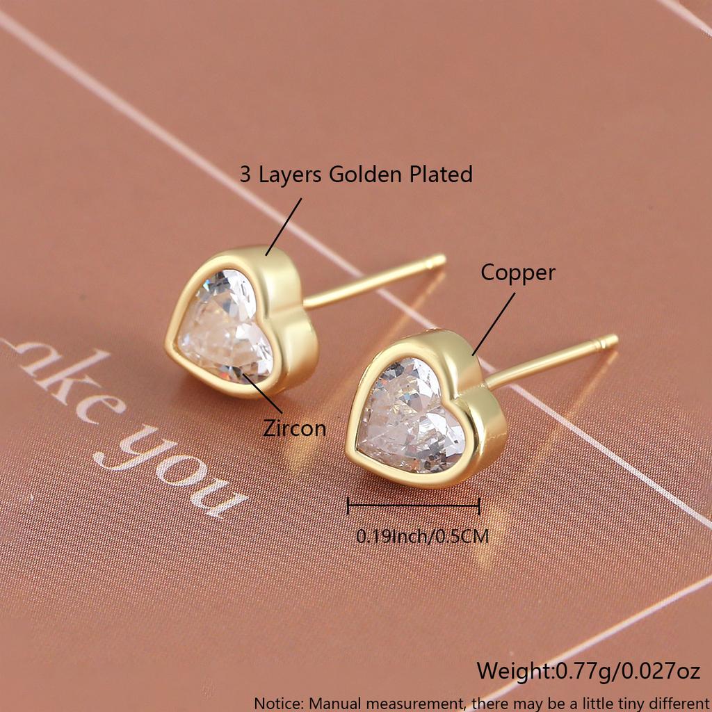 Exquisite Heart-shaped Love Earrings, Elegant and Versatile Accessories. Minimalist and Adorable Ear Studs.