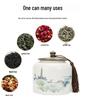 Large Ceramic Tea Storage Canister for Red, Green, Longjing, Biluochun, and Pu'er Tea - Half Jin Capacity