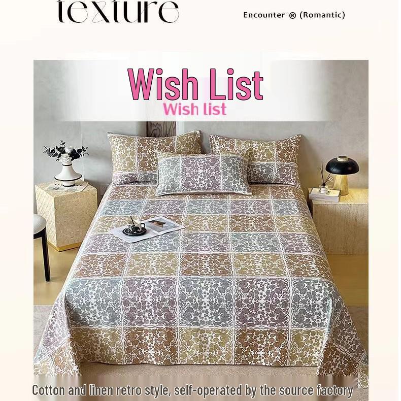 Retro-Stil Rutschfeste Weiche Leinen-Baumwolle Spannbettlaken, Doppellagige Crinkle-Gaze, Schrumpffrei, Atmungsaktiv, Verdickte Tagesdecke R