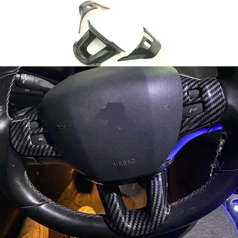 My Good Car for Peugeot 2008 208 2014 -  Chrome Steering Wheel Panel Decorative Cover Sticker Steering Wheel Shiny Auto