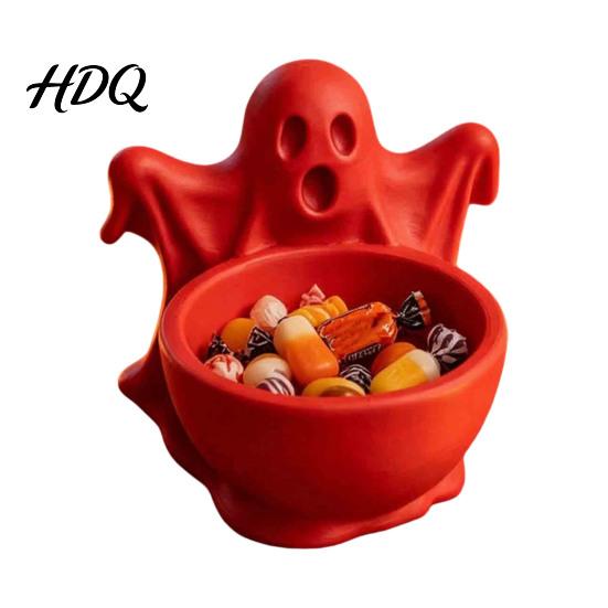 Multi Functional Storage Organizer 3D Printed Ghost Candy Bowl for Halloween Party Decorations, Multi-functional Desktop Decorative Shaped Trinkets &