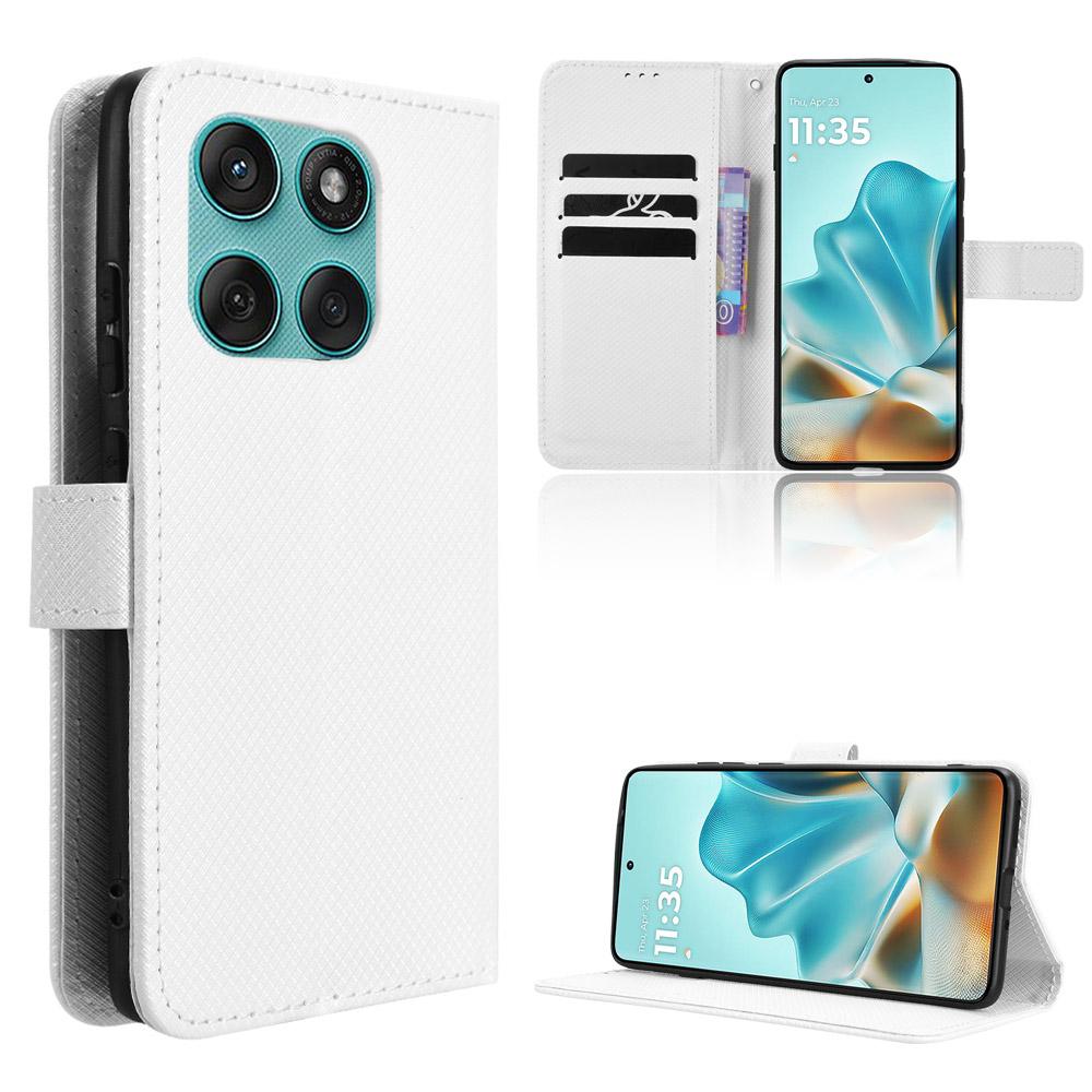 

Чохол-книжка з відкидною кришкою для Motorola Moto Edge 60 Fusion зі штучної шкіри, повний захист корпусу з [RFID-блокуванням], ударостійкий, міцний, ретро-стиль Motorola Edge 60 Fusion білий