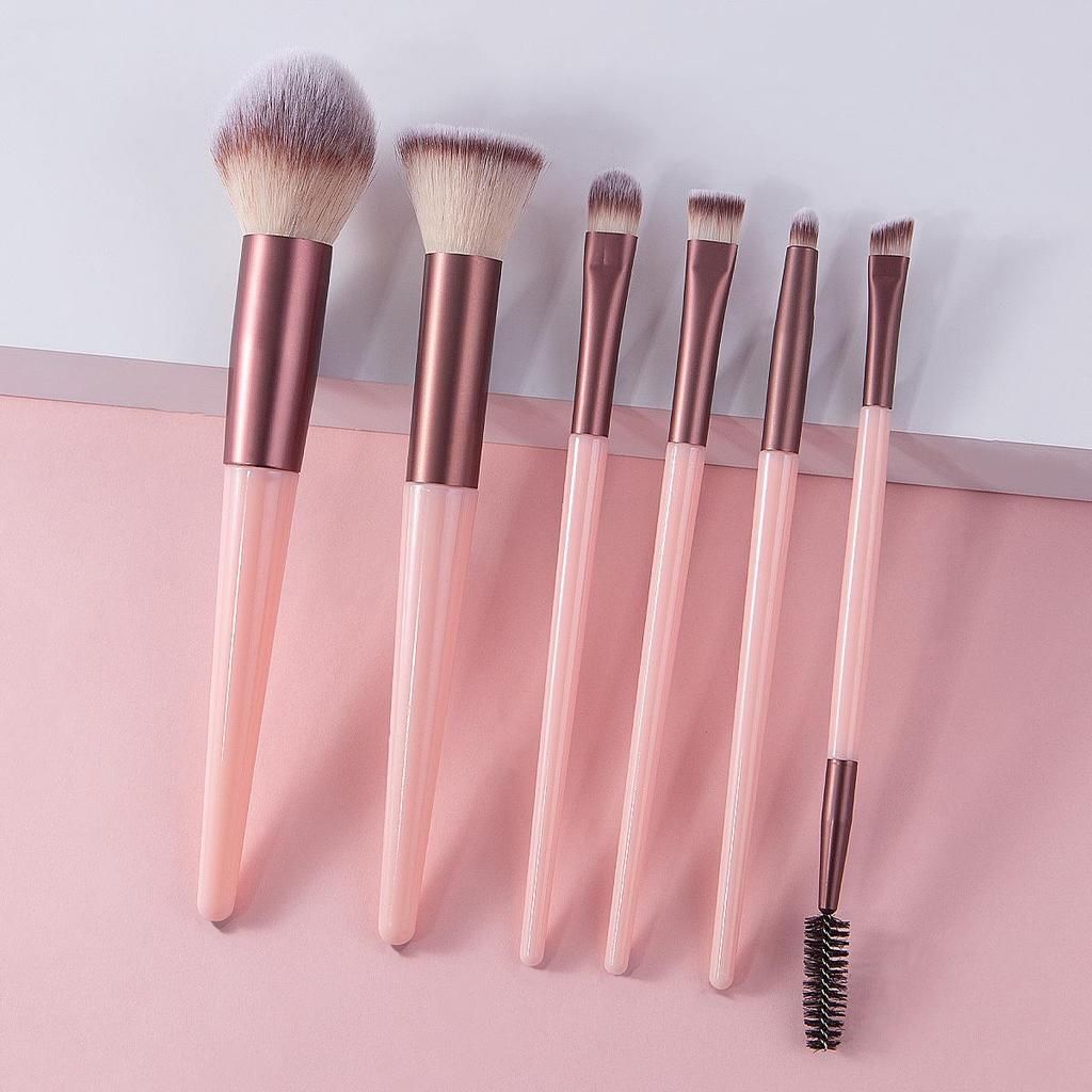 Beginner Makeup Brush Set: Eyeshadow, Loose Powder, Blush, Highlighter, Concealer, Nose Shadow Brushes, Full Beauty Tool Kit