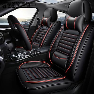 Coprisedili per auto in pelle a copertura totale da 5 posti, cuscino per veicoli automobilistici universale adatto per auto SUV camion set di coprisedili