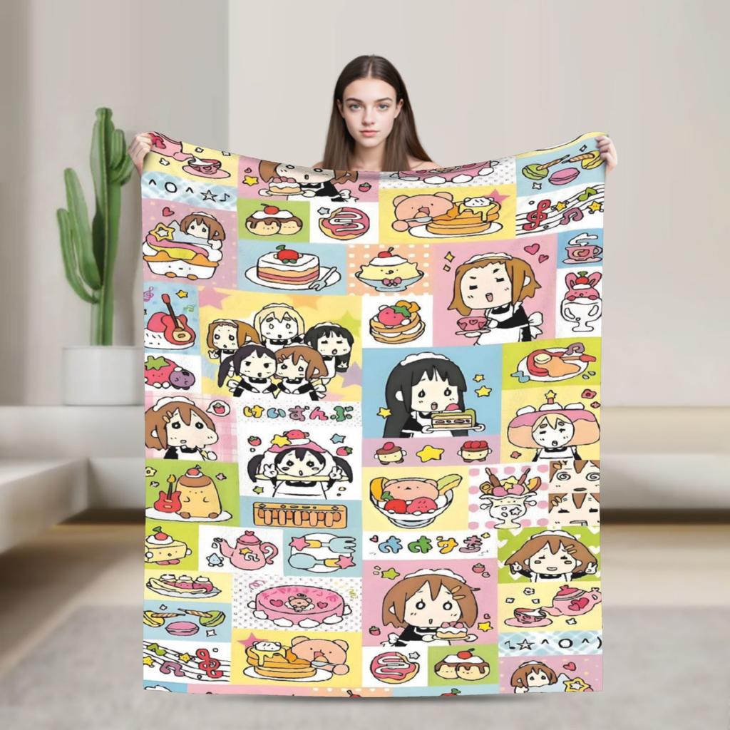 Comfort K-On! K-On Girls Anime Blanket Merch Home Decorative Throws And Blankets Lightweight Thin Fleece For Outdoor