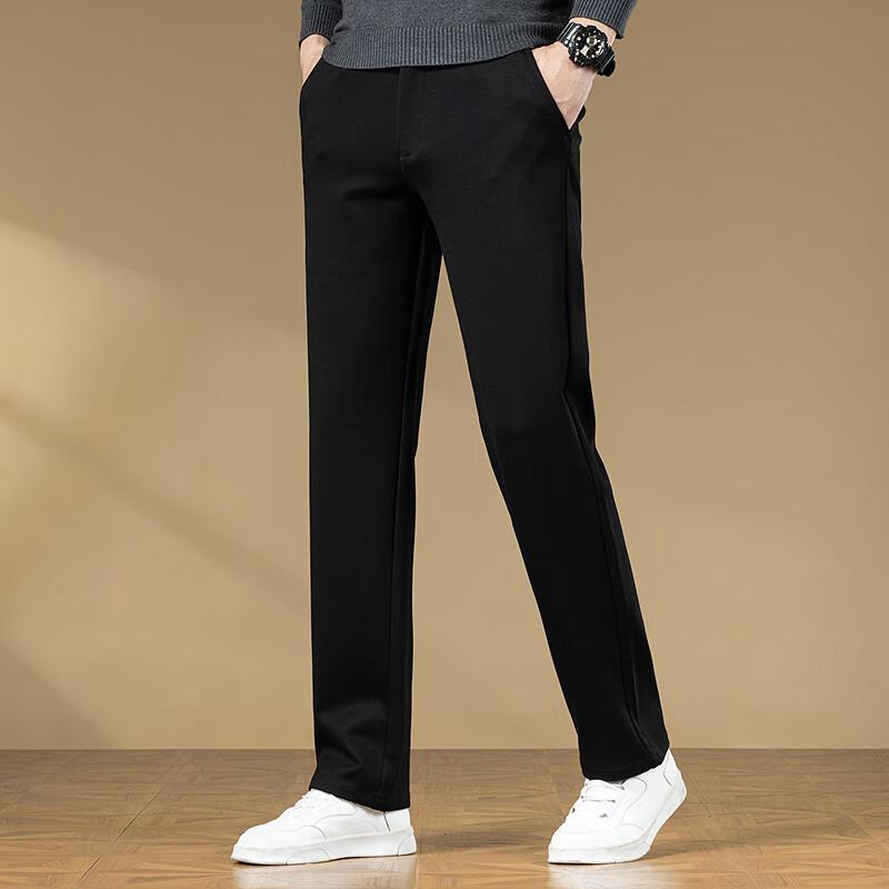 FAPAI Men s Wool Blend Straight Leg Casual Trousers 31