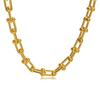 Collier Élégant en Forme de U Pour Couples Façonné en Acier Titane de Haute Qualité avec Placage Or et Design Géométrique Pour un Style Contemporain