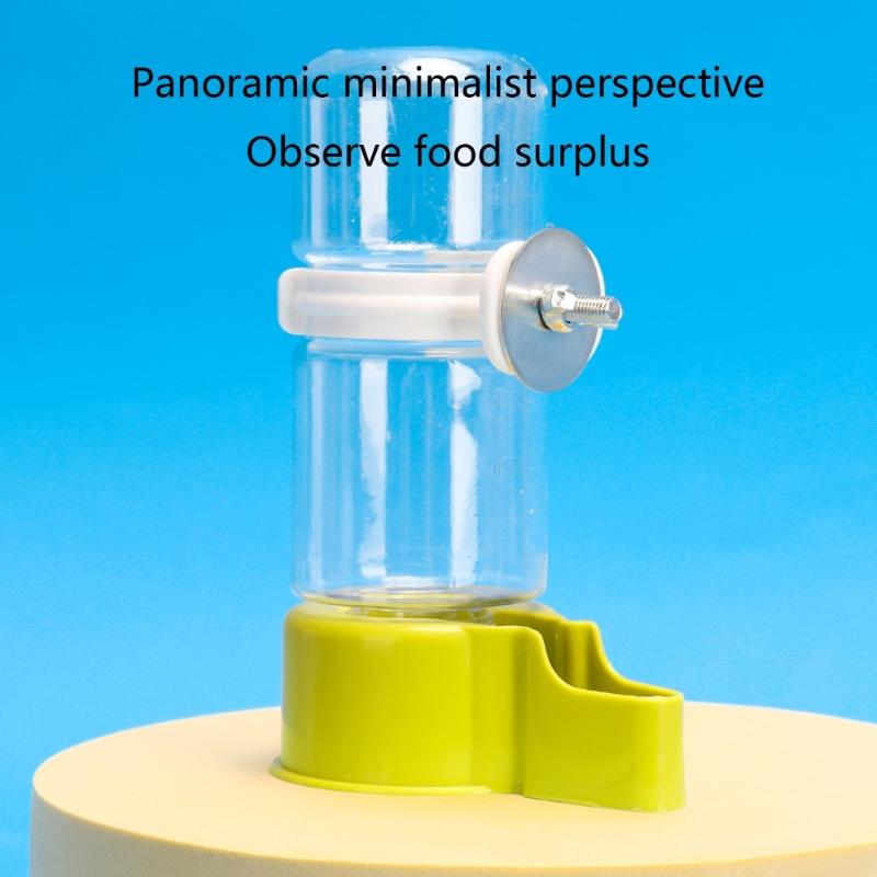 Water Bottle Drinker Clear Food Dispenser Container Set Mount In Cage