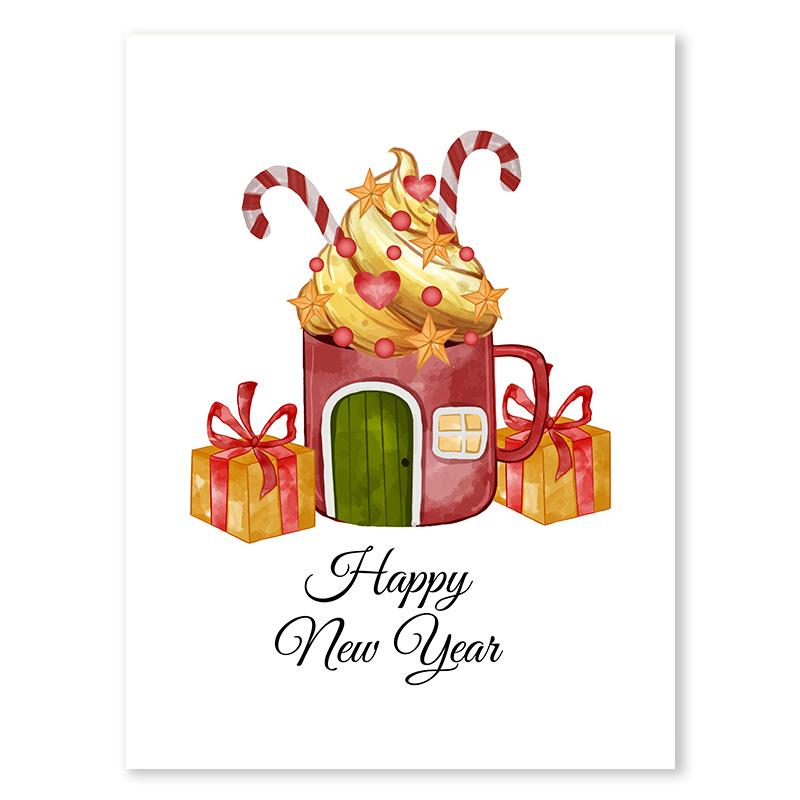 Christmas Cane Candy Decoration Wall Art Stocking Gifts Canvas Painting Jingle Bells Little House Poster Living Room Decoration