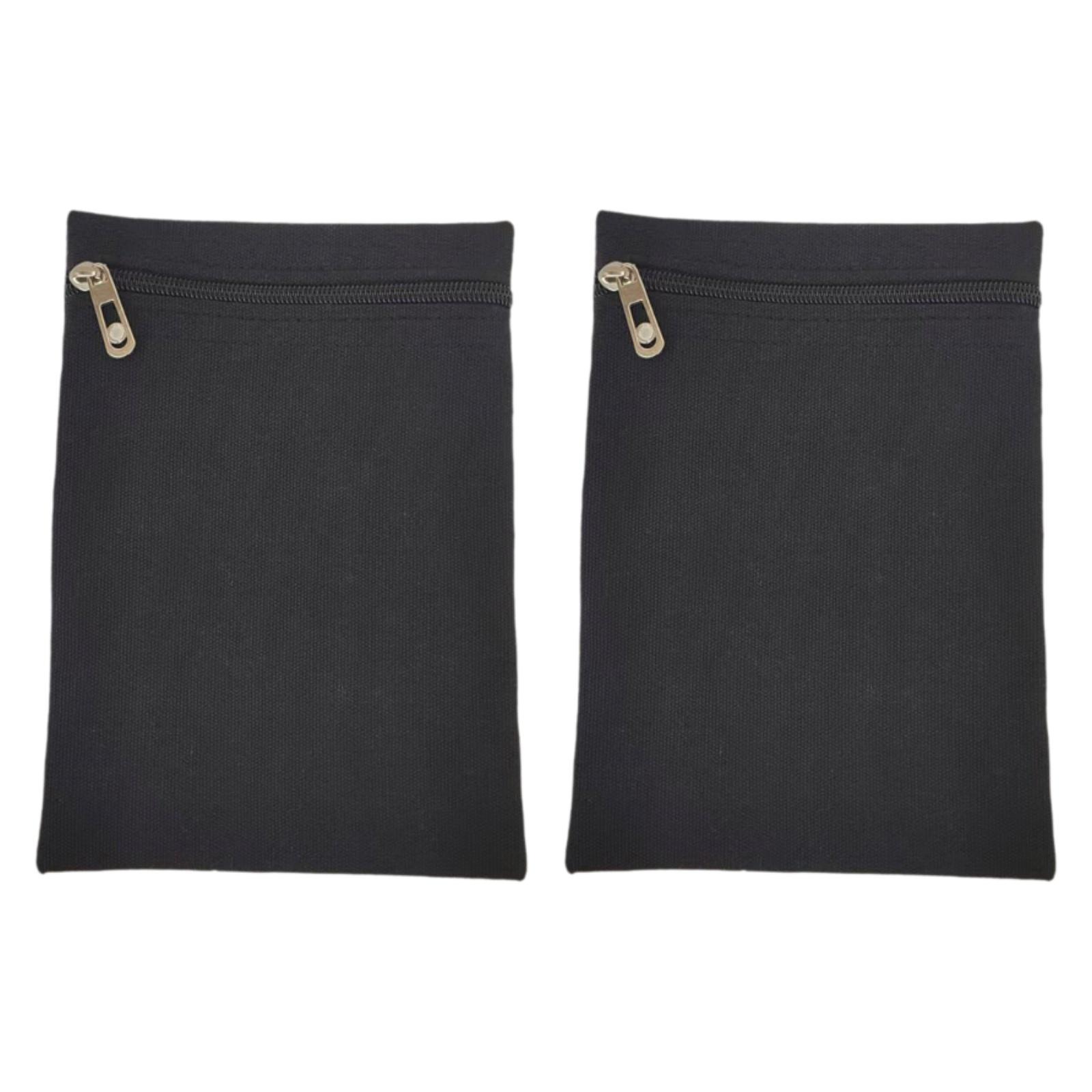 

2 Pieces Sew in Pocket with Zipper Wallet Canvas Sturdy Lightweight Compact Coat Inside Pockets for Sweatshirts Coats Jackets чорний