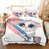 Cartoon Sheep Duvet Cover Set Cute White Sheep Flowers Pattern King Queen Full Size For Kids Boy Girl Gift Polyester Bedding Set