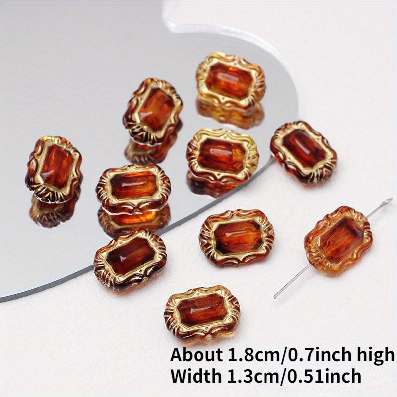 

10 шт. Винтаж Янтарный Золотой размазанный бисер Роза Лук Листья подвеска из бисера Акрил DIY Ювелирные изделия ручной работы Браслет Ожерелье Серьги-гвоздики Ювелирные материалы 10pcs