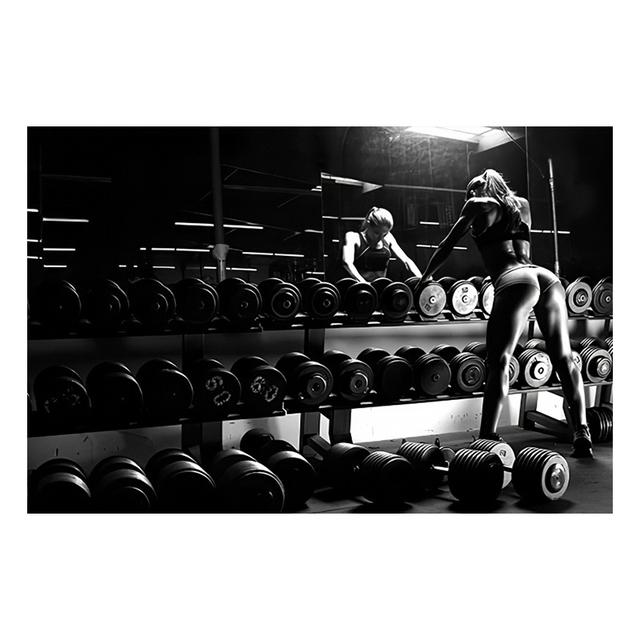 Seksowna Kulturystka Fitness Sport Płótna Obrazy Siłownia Motywacyjny Plakat Podnoszenie Ciężarów Druk Sztuka Ścienna Dekoracja Pokoju Dziennego