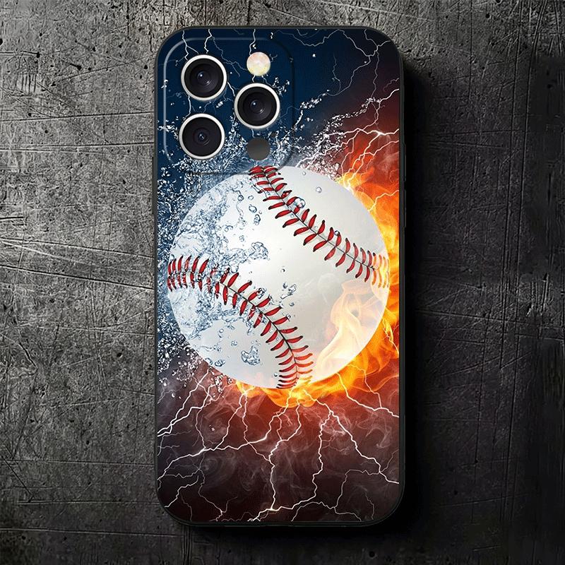 Baseball Sport Soft Phone Case for iPhone 16 16E 17 Air 15 Pro Max 14 Plus 13 Mini 11 12 7 Black Cover Back Shell