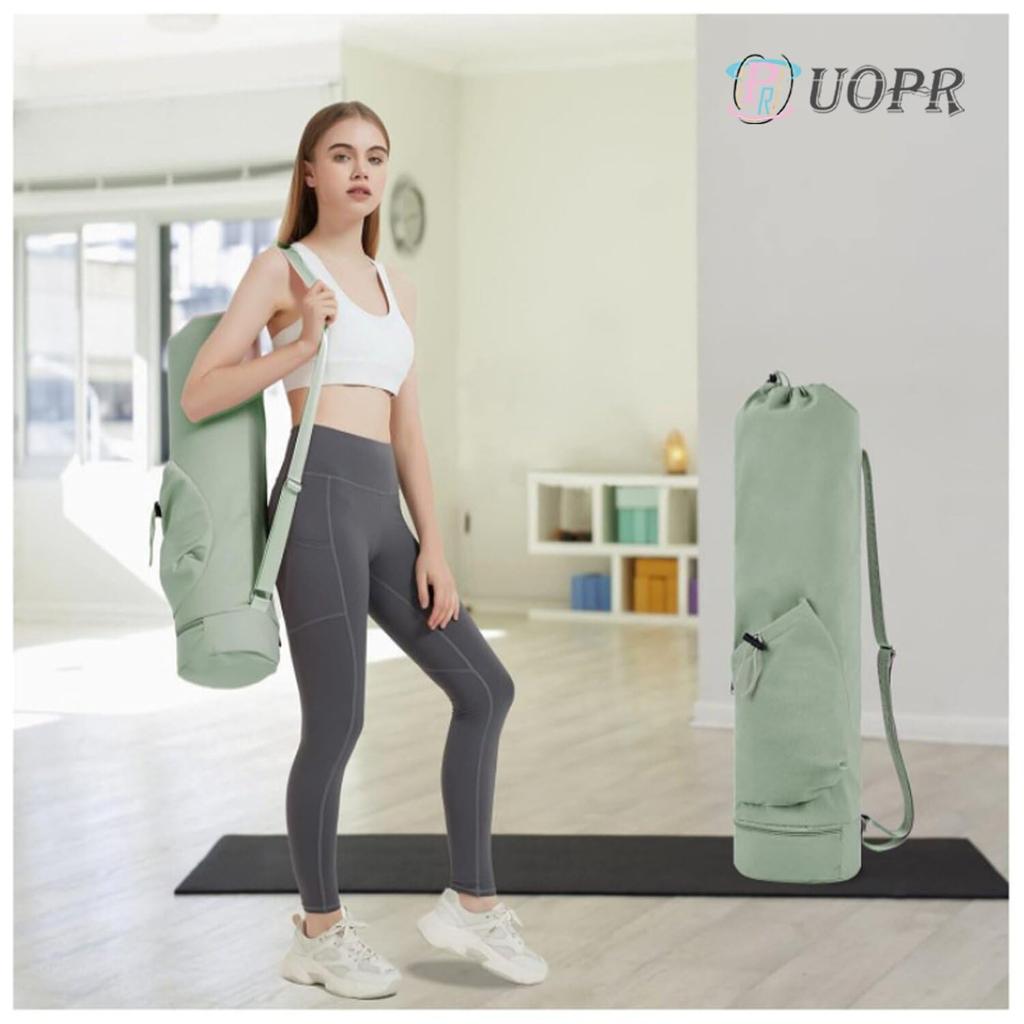 UOPR Yoga Mat Yoga Mat Case with Adjustable Yoga Mat Yoga Works Mat Gym Bag with Zipper and Perfect for Yoga Mat Pilates Easy to Carry Bag, Strap,