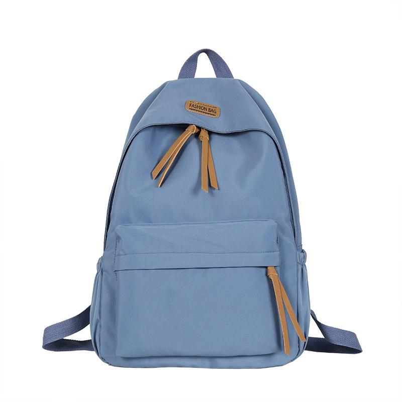 Korean Style Large Capacity Backpack for Students, Simple and Fashionable, Plain Color Schoolbag