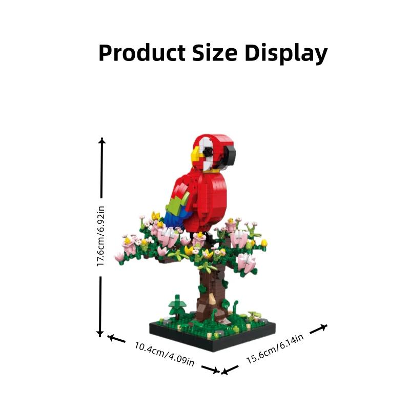 Parrot And Owl Tree Scene Mini Building Blocks Friends Toy Assembly Entertainment And Home Decoration Holiday Gifts