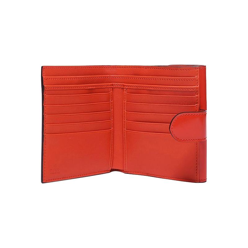 Gucci Short Folding Patent Leather Wallet with Double G Buckle Women's Orange #ClassicRecommendation#
