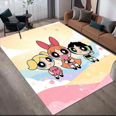 Rainbow The Powerpuff Girls Anti-slip Rug, Rectangular Carpet for Living Room, Sofa and Game Room
