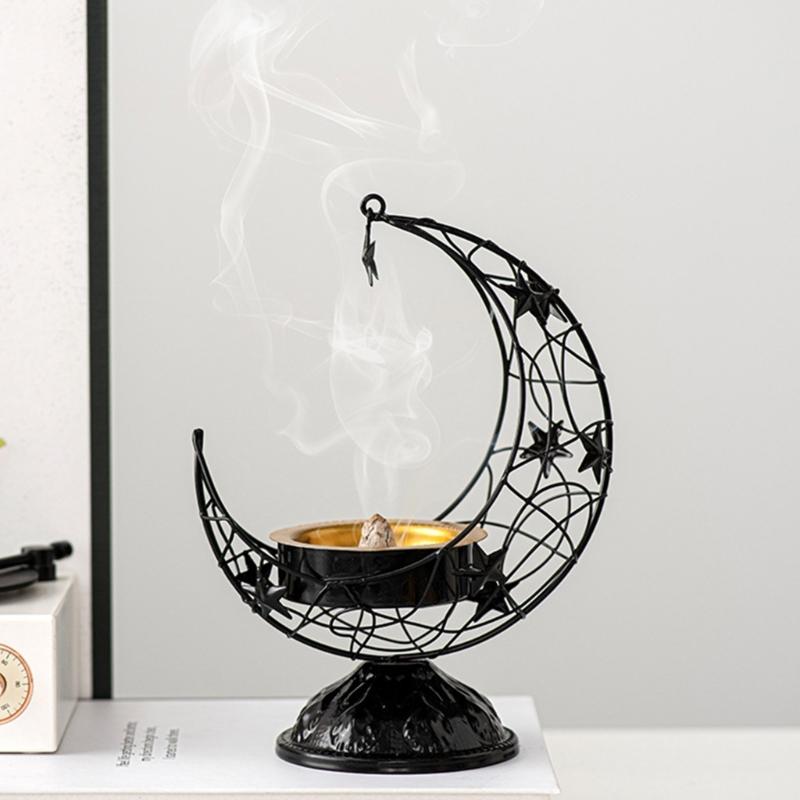 Metal Censer Craft Delicate Five Pointed Star High Footed Censer for Home Office