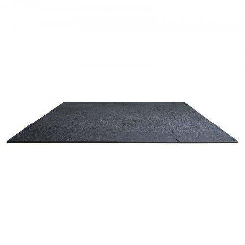 VEVOR 0.56 Inch Thick Gym Floor Mats, 25 Tiles Rubber Top with EVA Foam, 25" x 25" Gym Flooring Workout Mats with 100sq.ft Coverage