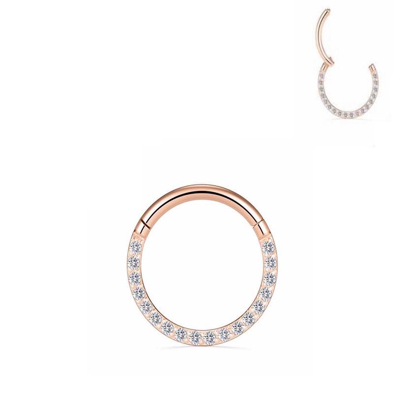 Stainless Steel 316L Zirconia Inlaid Nose Ring & Ear Cartilage Jewelry