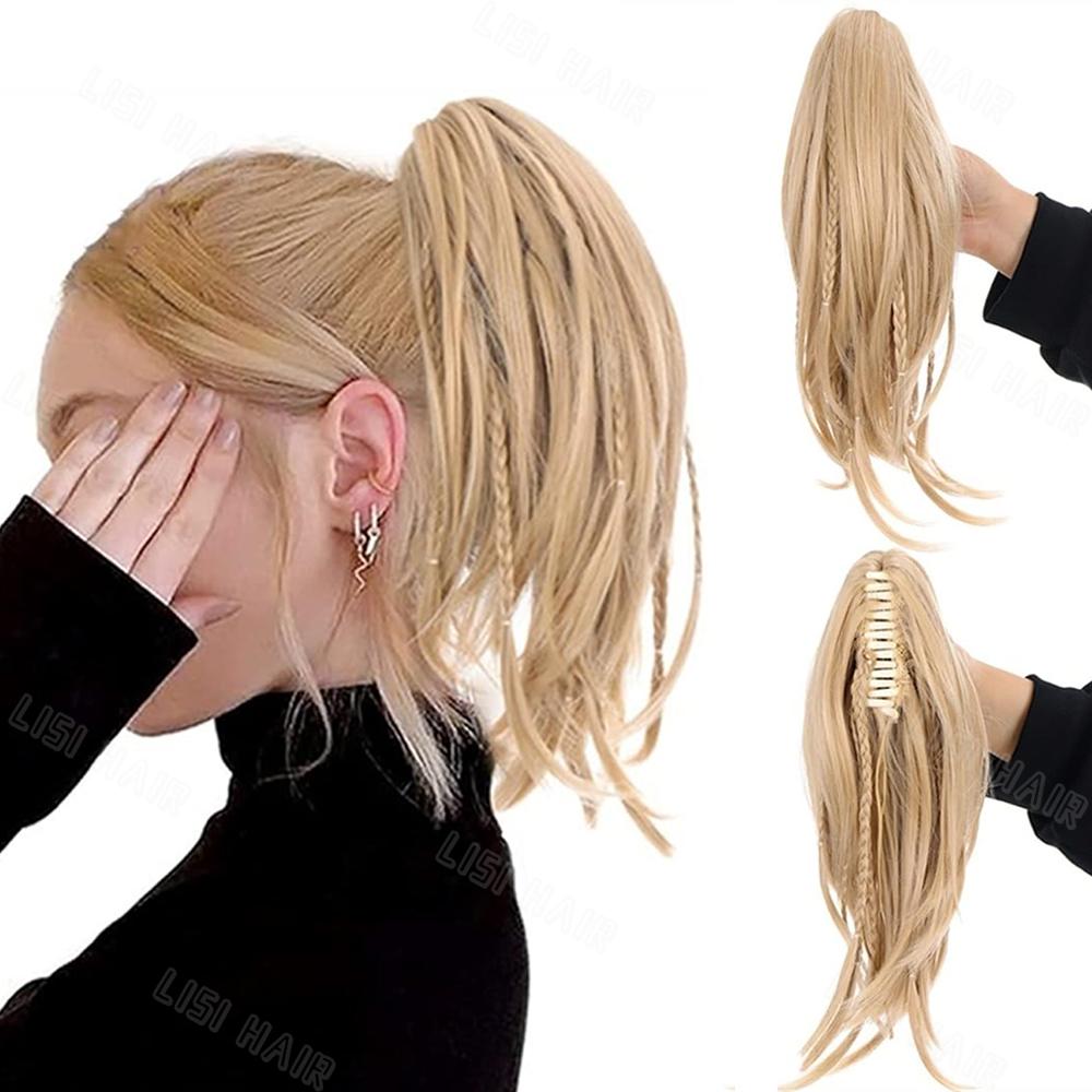 

MERISIHAIR синтетические косички для наращивания волос в хвост, короткие прямые зажимы для волос в хвосте, шиньон для женщин, одежда в виде хвоста