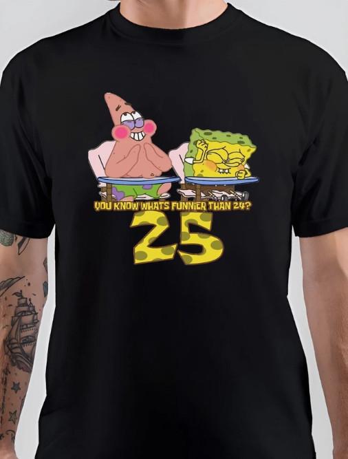 NWT Spongeboob Squareepants You Know Whats Funnier Than 24 Unisex TShirt Unisex T-Shirt S