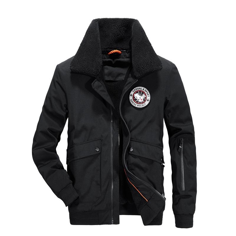 Men's Large-size Fashion Youth Cotton-padded Clothes, Winter Men's New Jackets, Tops, Thickened and Piled Warm Fur Collar Cotton Clothes