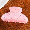 Hair Claw No Slipping Strong Grip Medium Size Back Head Hair Clip Rhinestone Imitation Pearl Flower Pattern Shark Hair Claw
