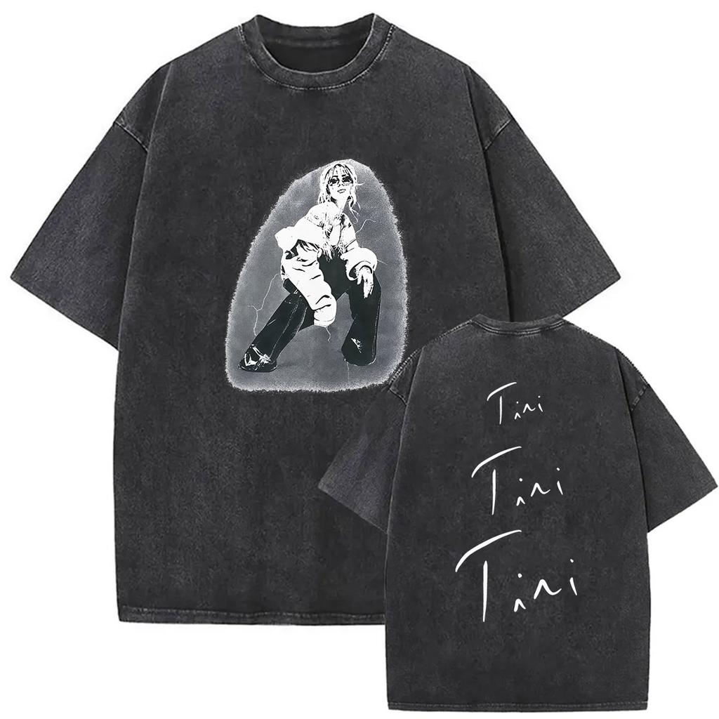 Vintage Washed Tini Stoessel Tour 2026 Graphic TShirt Men Women Casual High Quality Fashion Oversized Cotton T Shirt Streetwear