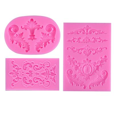 3Pcs/Set 3D Baking Mold Baroque Style Silicone Mold for Cake Cupcake Candle Chocolate Mold