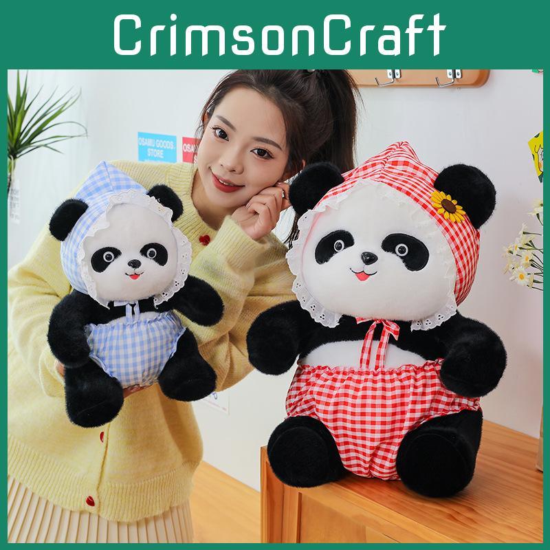 Cap Flowers Panda Plush Toy Cartoon Stuffed Animal Doll Decoration Kids Gift