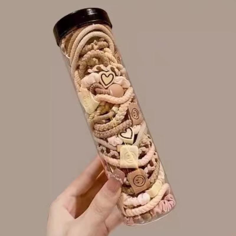 

Набор из 20 минималистичных модных колец для волос и резинок для волос - тканевые, милые и гибкие резинки для волос, вдохновение ко Дню святого Валентина, one size