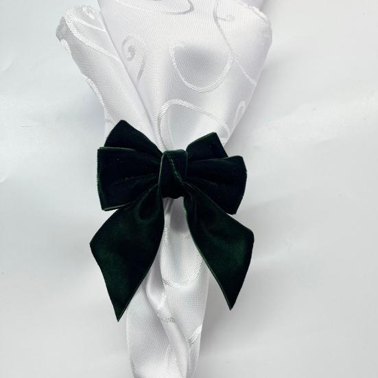 Velvet Bow Napkin Ring Reusable Bowknot Napkin Holder Holiday Table Napkin Ring for Birthday Wedding Party