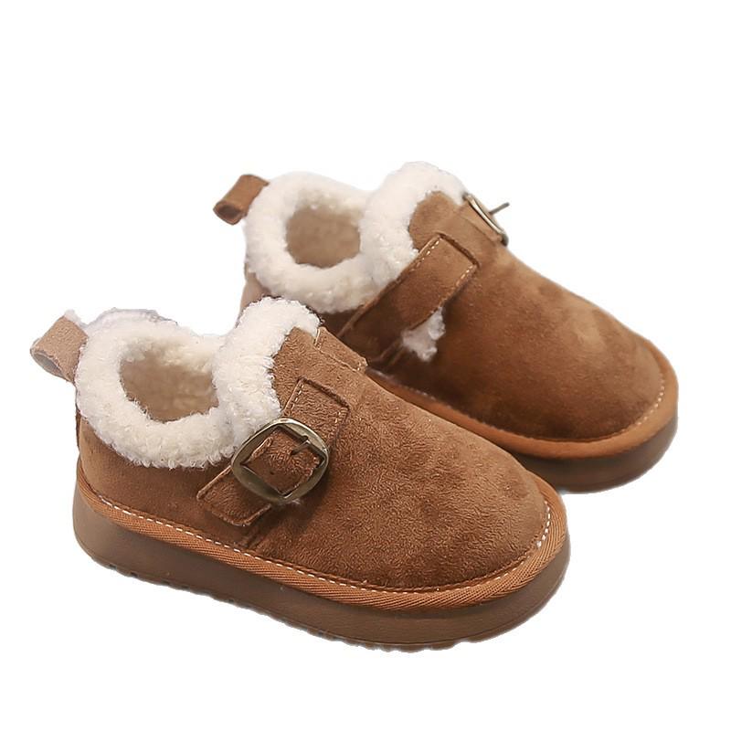 Children's Korean-Style Winter Snow Shoes - Plush Leather & Warm Fur 2025