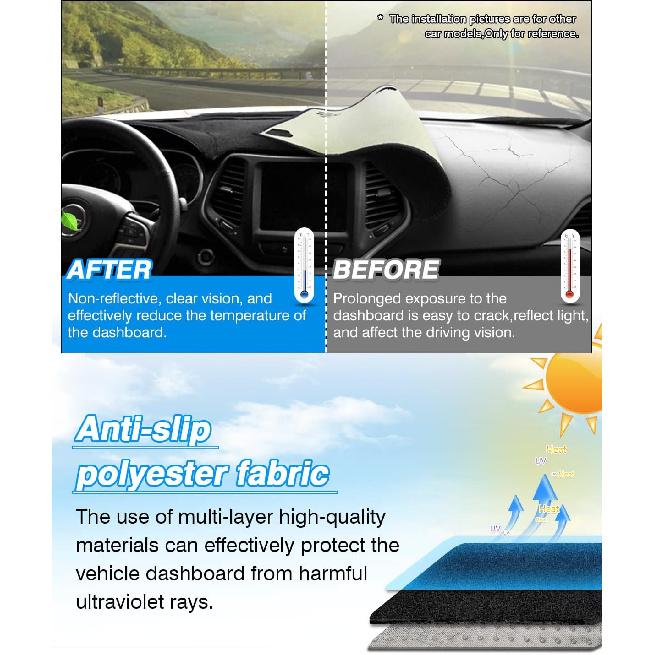 Cartist Dash Cover Compatible With Nissan Altima 2007 2008 2009 2010 2011 2012 Accessories Altima Dashboard Cover Mat Non-Slip Carpet Sunshield Glare
